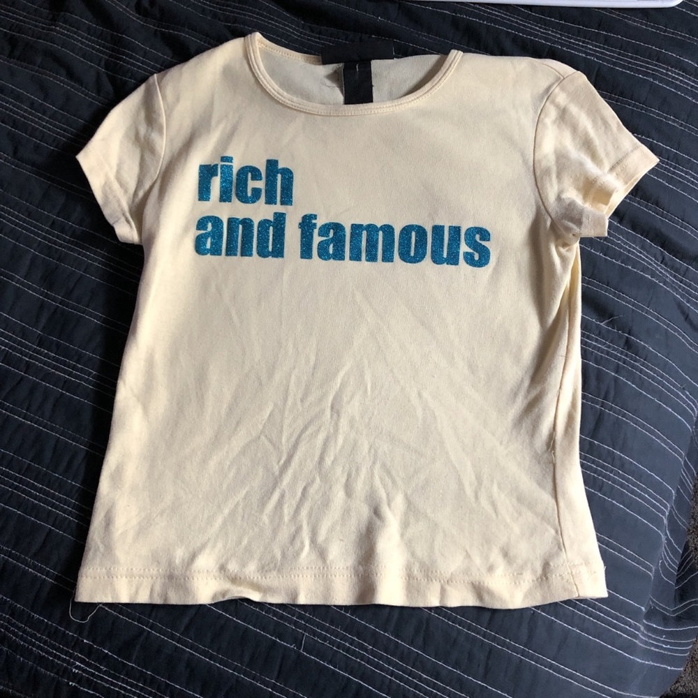 rich and famous sparkly 2000s tee